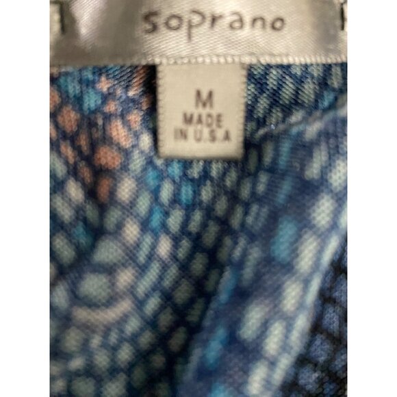 Soprano Dress Size Medium Bodycon Multicolor Chevron Print Cold Shoulder - Picture 4 of 7